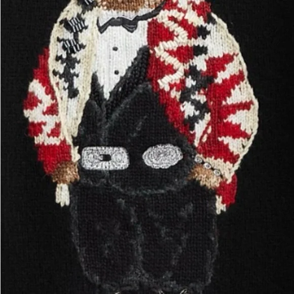Original Vintage Wool/Cashmere Blended Polo Bear in Tuxedo and Cardigan